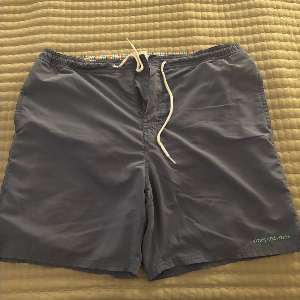 Vineyard Vines Blue Swim Trunks Quick-Dry Tie Waist